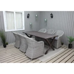 Ruokailuryhmä Baltic Garden, 190x86cm Scottsdale-pöytä + 6 Daisy-tuolia