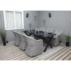 Ruokailuryhmä Baltic Garden, 190x86cm Scottsdale-pöytä + 6 Daisy-tuolia
