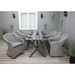 Ruokailuryhmä Baltic Garden, 190x86cm Scottsdale-pöytä + 6 Daisy-tuolia