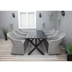 Ruokailuryhmä Baltic Garden, 190x86cm Scottsdale-pöytä + 6 Daisy-tuolia