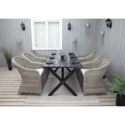 Ruokailuryhmä Baltic Garden, 190x86cm Scottsdale-pöytä + 6 Daisy-tuolia