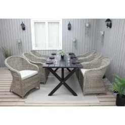 Ruokailuryhmä Baltic Garden, 190x86cm Scottsdale-pöytä + 6 Daisy-tuolia