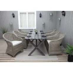 Ruokailuryhmä Baltic Garden, 190x86cm Scottsdale-pöytä + 6 Daisy-tuolia