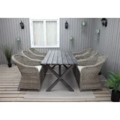 Ruokailuryhmä Baltic Garden, 190x86cm Scottsdale-pöytä + 6 Daisy-tuolia