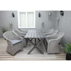 Ruokailuryhmä Baltic Garden, 190x86cm Scottsdale-pöytä + 6 Daisy-tuolia