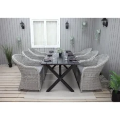 Ruokailuryhmä Baltic Garden, 190x86cm Scottsdale-pöytä + 6 Daisy-tuolia