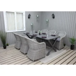 Ruokailuryhmä Baltic Garden, 190x86cm Scottsdale-pöytä + 6 Daisy-tuolia