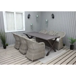 Ruokailuryhmä Baltic Garden, 190x86cm Scottsdale-pöytä + 6 Daisy-tuolia