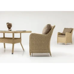 Ruokailuryhmä Linento Garden Cosmo, pöytä + 8 tuolia, beige