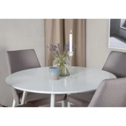 Ruokailuryhmä Venture Home, ⌀100cm Plaza-pöytä + 4 Leone 2.0 -tuolia