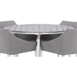 Ruokailuryhmä Venture Home, ø120cm harmaa/valkoinen Break-pöytä + 4 harmaa/valkoista Spoga-tuolia