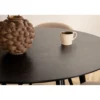 Ruokailuryhmä Venture Home, ⌀115cm musta Dipp-pöytä + 4 beigeä Velvet Stitches -tuolia