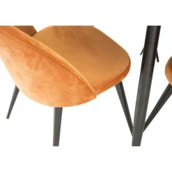 Ruokailuryhmä Venture Home, ⌀100cm musta Plaza-pöytä + 4 Velvet-tuolia, sametti