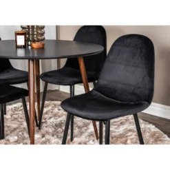 Ruokailuryhmä Venture Home, ⌀100cm Plaza-pöytä + 4 Polar Velvet -tuolia
