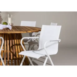Ruokailuryhmä Venture Home, ø150cm Tucumán-pöytä + 6 Alina-tuolia