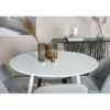 Ruokailuryhmä Venture Home, ø100cm valkoinen Plaza-pöytä + 4 vaaleanharmaata Velvet-tuolia, vakosametti