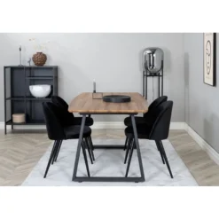 Ruokailuryhmä Venture Home, jatkettava Inca-pöytä + 4 Velvet-tuolia, sametti