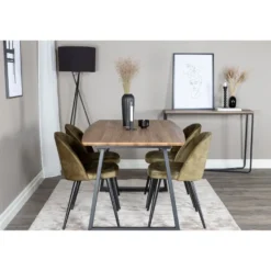 Ruokailuryhmä Venture Home, jatkettava Inca-pöytä + 4 Velvet-tuolia, sametti