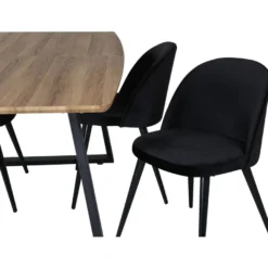 Ruokailuryhmä Venture Home, jatkettava Inca-pöytä + 4 Velvet-tuolia, sametti
