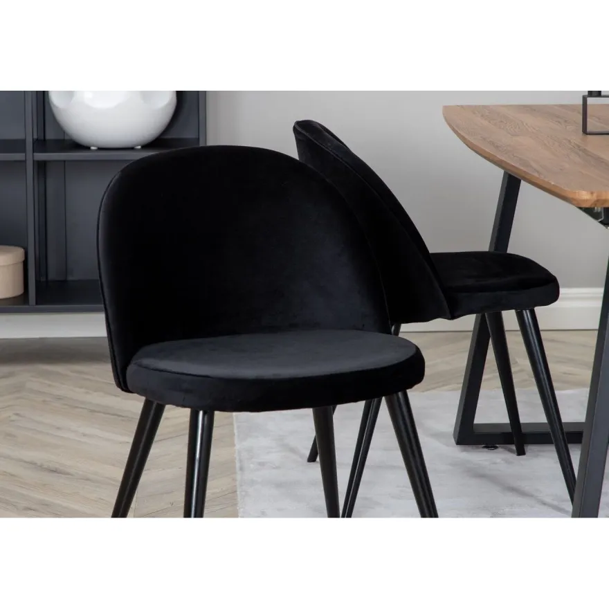Ruokailuryhmä Venture Home, jatkettava Inca-pöytä + 4 Velvet-tuolia, sametti