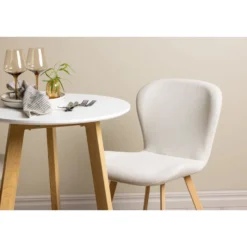 Ruokailuryhmä Venture Home, Leonora-ruokapöytä + 2 Lilja-tuolia, valkoinen/beige