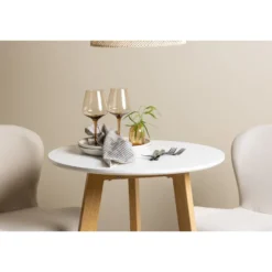 Ruokailuryhmä Venture Home, Leonora-ruokapöytä + 2 Lilja-tuolia, valkoinen/beige