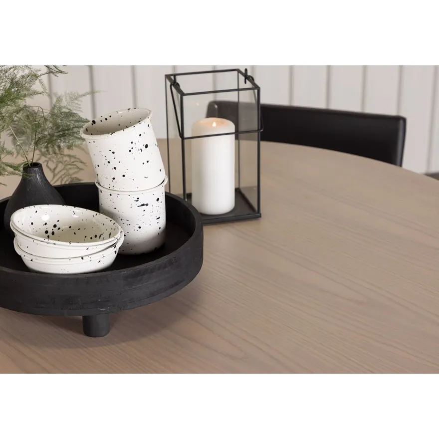 Ruokailuryhmä Venture Home, Olivia-pöytä + 4 mustaa Kenth-tuolia, keinonahka