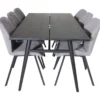 Ruokailuryhmä Venture Home, Sleek-ruokapöytä + 6 harmaata Gemma-tuolia