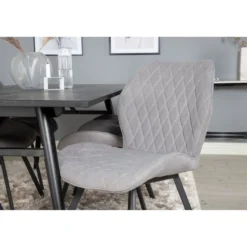 Ruokailuryhmä Venture Home, Sleek-ruokapöytä + 6 harmaata Gemma-tuolia