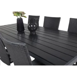 Ruokailuryhmä Venture Home, 205x90cm Break-pöytä + 6 pinottavaa Anna-tuolia