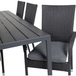 Ruokailuryhmä Venture Home, 205x90cm Break-pöytä + 6 pinottavaa Anna-tuolia