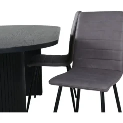 Ruokailuryhmä Venture Home, 200x90cm musta Bianca Oval -pöytä + 4 Windu Lyx -tuolia