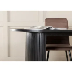 Ruokailuryhmä Venture Home, 200x90cm musta Bianca Oval -pöytä + 4 Windu Lyx -tuolia