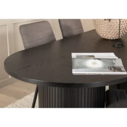 Ruokailuryhmä Venture Home, 200x90cm musta Bianca Oval -pöytä + 4 Windu Lyx -tuolia