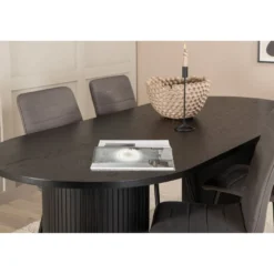 Ruokailuryhmä Venture Home, 200x90cm musta Bianca Oval -pöytä + 4 Windu Lyx -tuolia