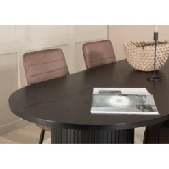 Ruokailuryhmä Venture Home, 200x90cm musta Bianca Oval -pöytä + 4 Windu Lyx -tuolia