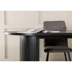Ruokailuryhmä Venture Home, 200x90cm musta Bianca Oval -pöytä + 4 Windu Lyx -tuolia