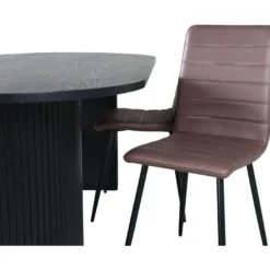 Ruokailuryhmä Venture Home, 200x90cm musta Bianca Oval -pöytä + 4 Windu Lyx -tuolia
