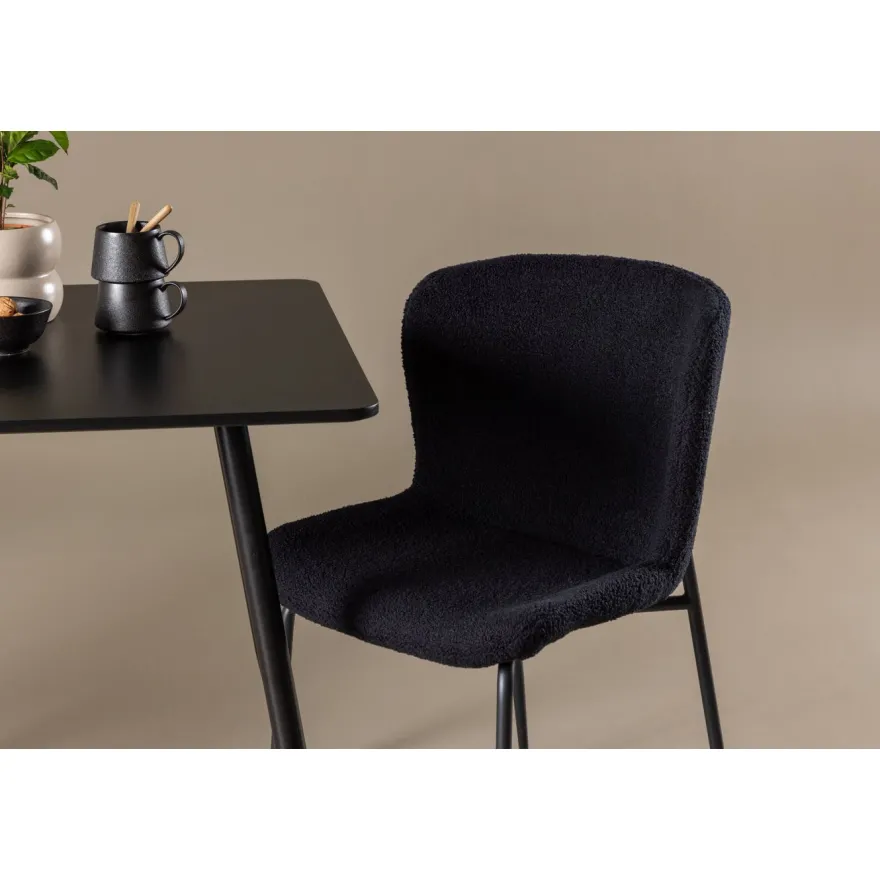 Ruokailuryhmä Venture Home, 75x75cm musta Polar-pöytä + 2 Modesto-tuolia