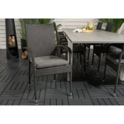 Ruokailuryhmä Venture Home, 224/324x100cm jatkettava harmaa/valkoinen Albany-pöytä + 8 Anna-tuolia
