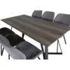 Ruokailuryhmä Venture Home, 180x90cm harmaa/musta Marina-pöytä + 6 harmaata Gemma-tuolia