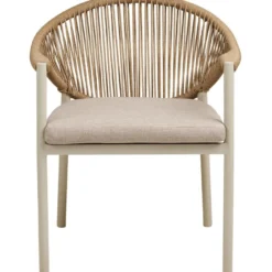 Ruokapöydän tuoli terassille House Nordic Abela, pehmusteella, ruskea/beige