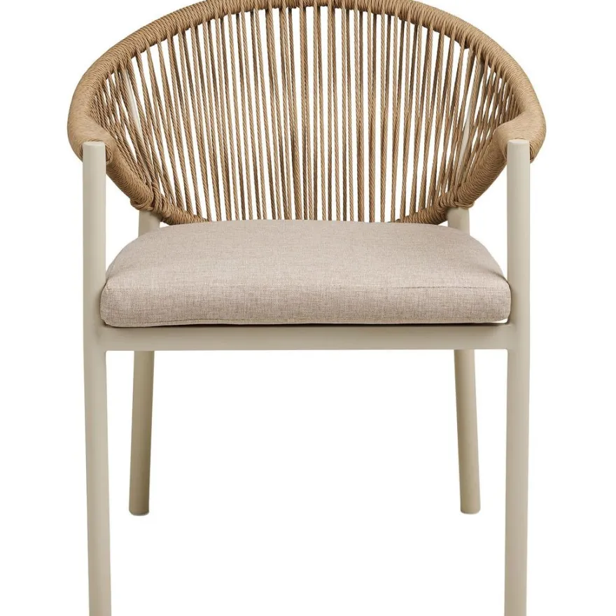 Ruokapöydän tuoli terassille House Nordic Abela, pehmusteella, ruskea/beige