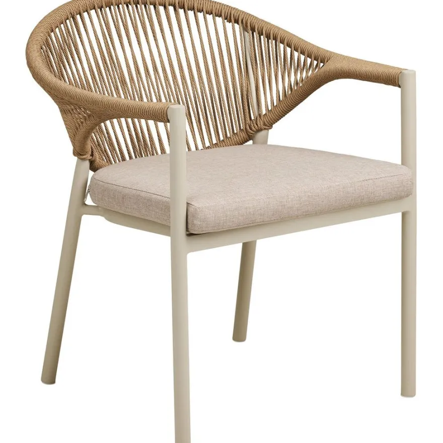 Ruokapöydän tuoli terassille House Nordic Abela, pehmusteella, ruskea/beige