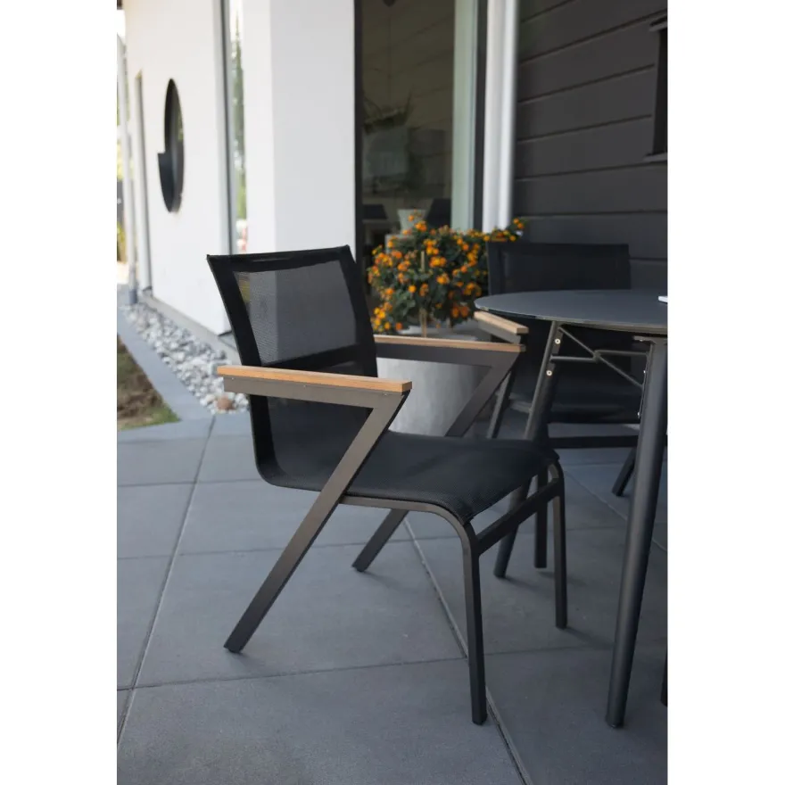 Ruokapöydän tuoli Venture Home Mexico, musta/tiikki