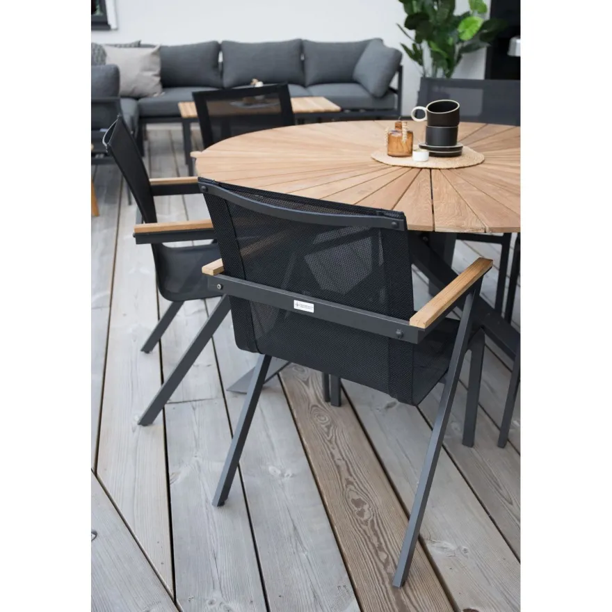 Ruokapöydän tuoli Venture Home Mexico, musta/tiikki