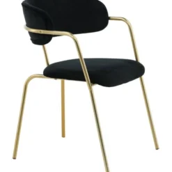 Ruokapöydän tuoli Venture Home Arrow, messinki/musta sametti