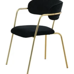 Ruokapöydän tuoli Venture Home Arrow, messinki/musta sametti
