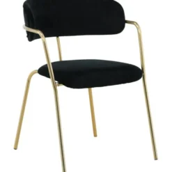 Ruokapöydän tuoli Venture Home Arrow, messinki/musta sametti
