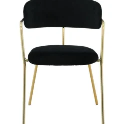 Ruokapöydän tuoli Venture Home Arrow, messinki/musta sametti
